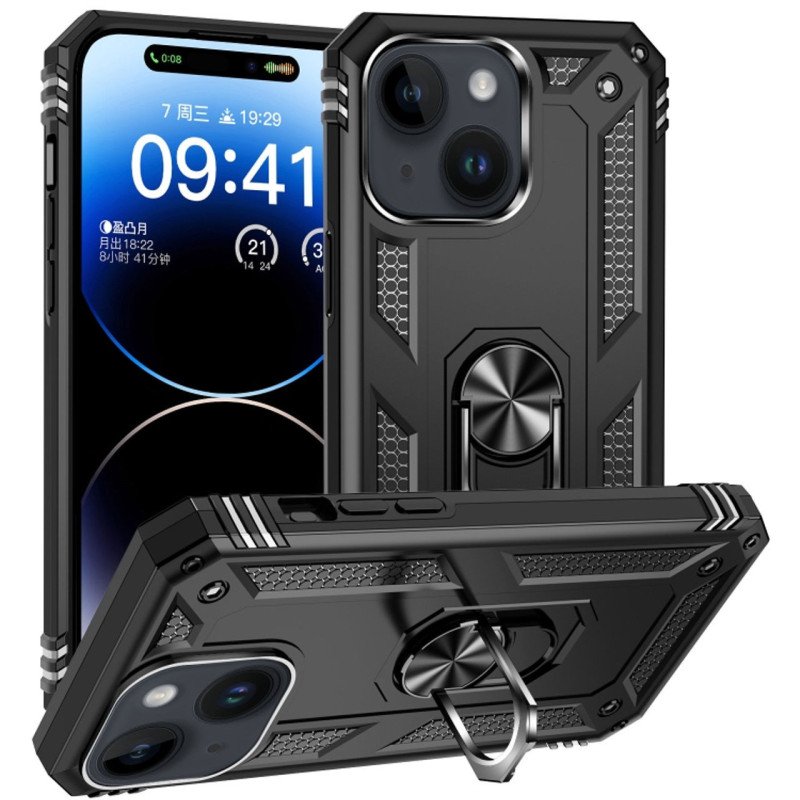 Σκληρή Θήκη Πλάτης Armor με Βάση Στήριξης για i Phone 15 Pro - Χρώμα: Μαύρο