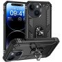 Σκληρή Θήκη Πλάτης Armor με Βάση Στήριξης για i Phone 15 Pro - Χρώμα: Μαύρο