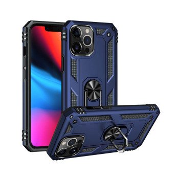 Σκληρή Θήκη Πλάτης Motomo με Δαχτυλίδι για Apple i Phone 12/12 Pro - Χρώμα: Σκούρο Μπλε