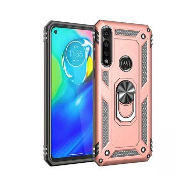 Σκληρή Θήκη Πλάτης Motomo με Δαχτυλίδι για Samsung Galaxy A22 4G - Χρώμα: Ρόζ Χρυσό