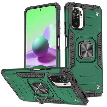 Σκληρή Θήκη Πλάτης Armor με Βάση Στήριξης για Xiaomi Poco M5S - Χρώμα: Σκούρο Πράσινο