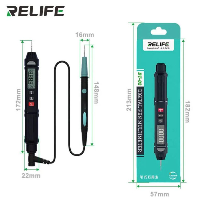 Relife DT-02 Highly Accurate Automatic Intelligent Anti-burning Pen Type Digital Multimeter Relife DT-02 Highly Accurate Automatic Intelligent Anti-burning Pen Type Digital Multimeter