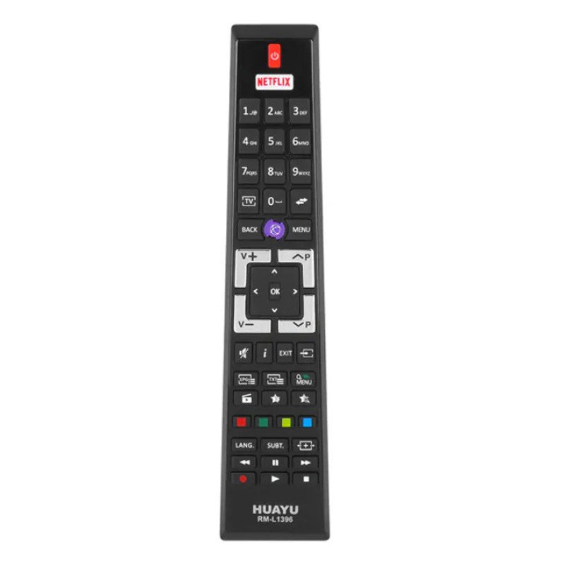 Huayu Universal Τηλεχειριστήριο RM-L1396 για Τηλεοράσεις Vestel/F&U/Finlux/Turbo-X - Χρώμα: Μαύρο Huayu Universal Τηλεχειριστήριο RM-L1396 για Τηλεοράσεις Vestel/F&U/Finlux/Turbo-X - Χρώμα: Μαύρο