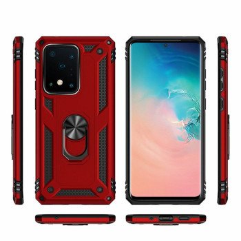 Σκληρή Θήκη Πλάτης Armor με Βάση Στήριξης για Samsung Galaxy S20 Ultra - Χρώμα: Κόκκινο