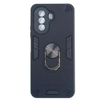 Σκληρή Θήκη Πλάτης Armor με Βάση Στήριξης για Huawei Nova Y70 - Χρώμα: Μαύρο