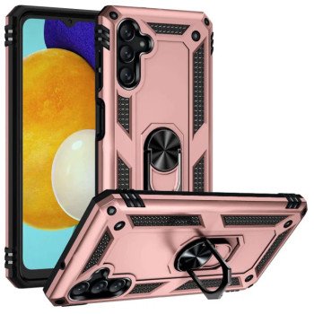 Σκληρή Θήκη Πλάτης Armor με Βάση Στήριξης για Samsung Galaxy A14 - Χρώμα: Ρόζ Χρυσό