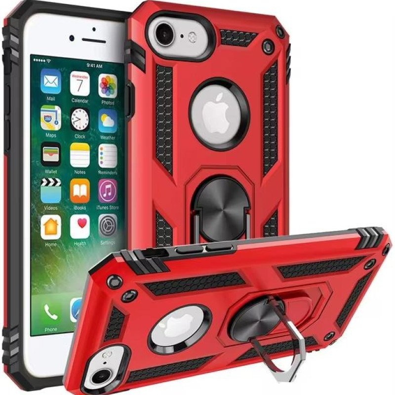 Σκληρή Θήκη Πλάτης Armor με Βάση Στήριξης για i Phone 7/8/SE 2020 - Χρώμα: Κόκκινο