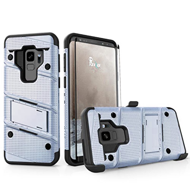 Σκληρή Θήκη Πλάτης Armor με Βάση Στήριξης (S1) για Samsung Galaxy S9 Plus - Χρώμα: Ασημί