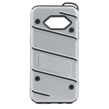 Σκληρή Θήκη Πλάτης Armor με Βάση Στήριξης (S1) για Samsung Galaxy S7 Edge - Χρώμα: Ασημί