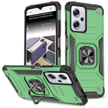 Σκληρή Θήκη Πλάτης Armor με Βάση Στήριξης για Samsung Galaxy A55 - Χρώμα: Πράσινο