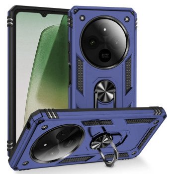 Σκληρή Θήκη Πλάτης Armor με Βάση Στήριξης για Xiaomi Redmi 14C - Χρώμα: Σκούρο Μπλε