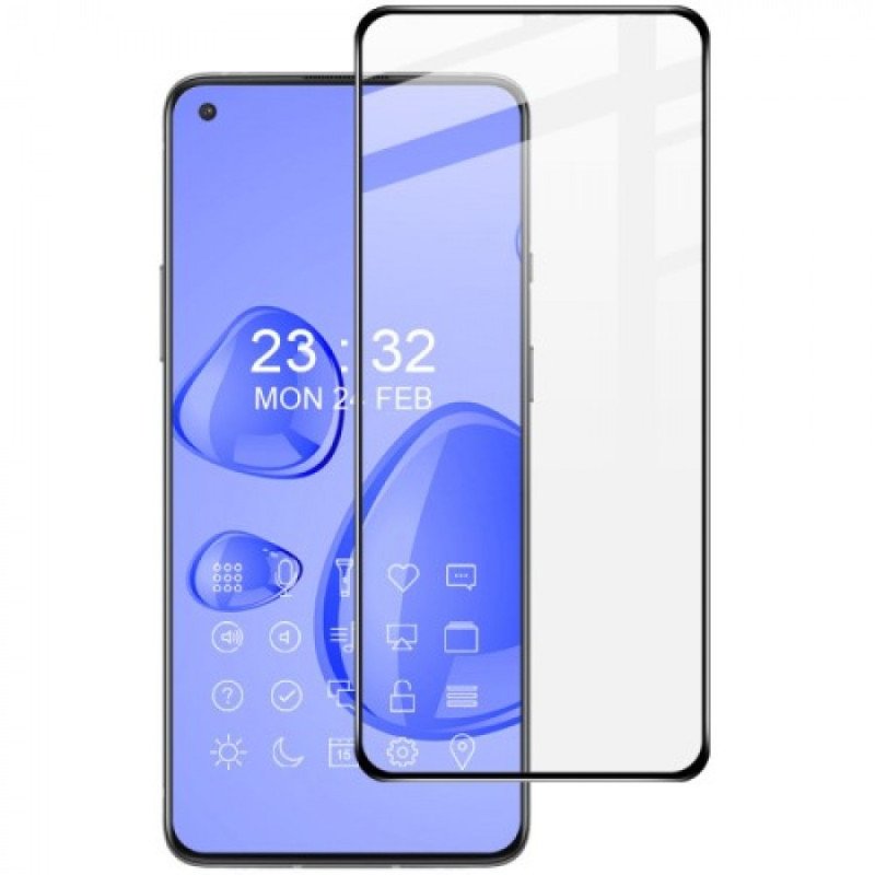 Full Cover Full Glue Τζαμάκι Προστασίας Οθόνης για Oneplus 9 - Χρώμα: Μαύρο