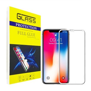 Full Cover Full Glue Τζαμάκι Προστασίας Οθόνης για Apple i Phone X/XS/11 Pro - Χρώμα: Λευκό