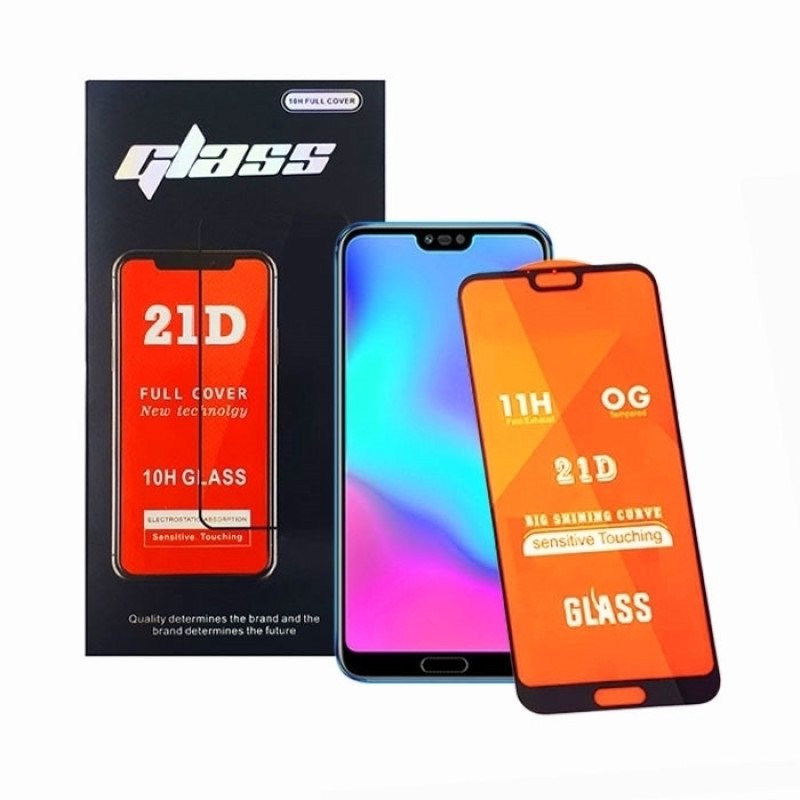 Full Cover Full Glue Τζαμάκι Προστασίας Οθόνης για Huawei Y5P - Χρώμα: Μαύρο