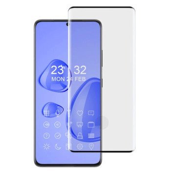 Side Glue Τζαμάκι Προστασίας Οθόνης με Τρύπα Fingerprint για Samsung Galaxy S21 Ultra G998 - Χρώμα: Μαύρο