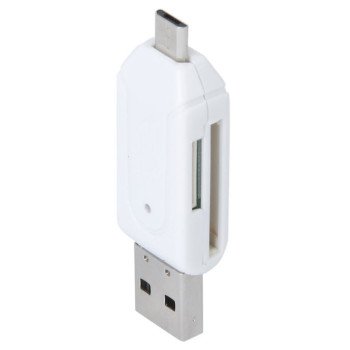 Memory Card Reader USB 2.0 / Micro USB για SD / Micro SD - Χρώμα: ΄Άσπρο Memory Card Reader USB 2.0 / Micro USB για SD / Micro SD - Χρώμα: ΄Άσπρο