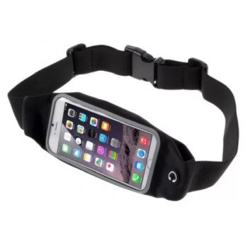 Αδιάβροχο Τσαντάκι Μέσης για Τρέξιμο 6.5'' - Χρώμα: Μαύρο