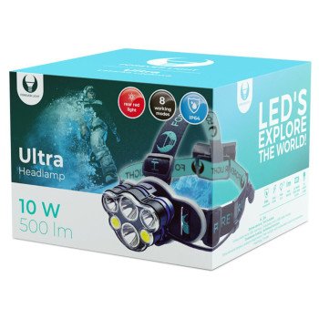 Επαναφορτιζόμενος Φακός Κεφαλής LED Διπλής Λειτουργίας με Μέγιστη Φωτεινότητα 500lm 10W - Χρώμα: Μαύρο Επαναφορτιζόμενος Φακός Κεφαλής LED Διπλής Λειτουργίας με Μέγιστη Φωτεινότητα 500lm 10W - Χρώμα: Μαύρο