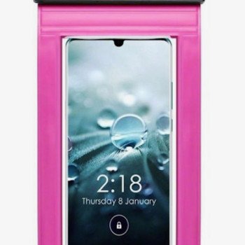 Αδιάβροχο Τσαντάκι για Κινητά 6'' - Χρώμα: Ρόζ/Μαύρο