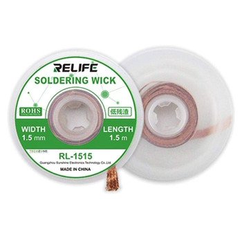 Relife RL-1515 Σύρμα Αποκόλλησης / Desoldering Wick  (1.5m Long - 1.5mm Wide) Relife RL-1515 Σύρμα Αποκόλλησης / Desoldering Wick  (1.5m Long - 1.5mm Wide)