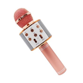 Ασύρματο Μικρόφωνο WS-858 Wireless Bluetooth Karaoke Handheld Microphone USB KTV Player Bluetooth Mic Speaker Record Music - Χρώμα: Ροζ Χρυσό