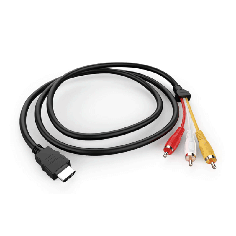 Καλώδιο HDMI Male σε 3x RCA Male 1.5m - Χρώμα: Μαύρο