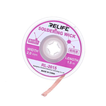 RELIFE RL-2015 Φυτίλι Συγκόλλησης (Μήκος 1,5 m - Πλάτος 2 mm)/Soldering Wick (1.5m Long - 2mm Wide) RELIFE RL-2015 Φυτίλι Συγκόλλησης (Μήκος 1,5 m - Πλάτος 2 mm)/Soldering Wick (1.5m Long - 2mm Wide)