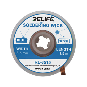 RELIFE RL-3515 soldering wick 1.5m Long 3.5mm Wide RELIFE RL-3515 soldering wick 1.5m Long 3.5mm Wide