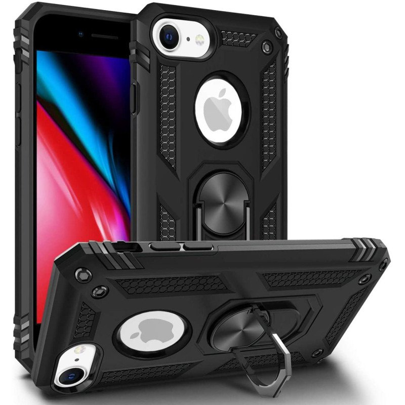 Σκληρή Θήκη Πλάτης με Δαχτυλίδι για Apple iPhone 16 Plus - Χρώμα: Μαύρο