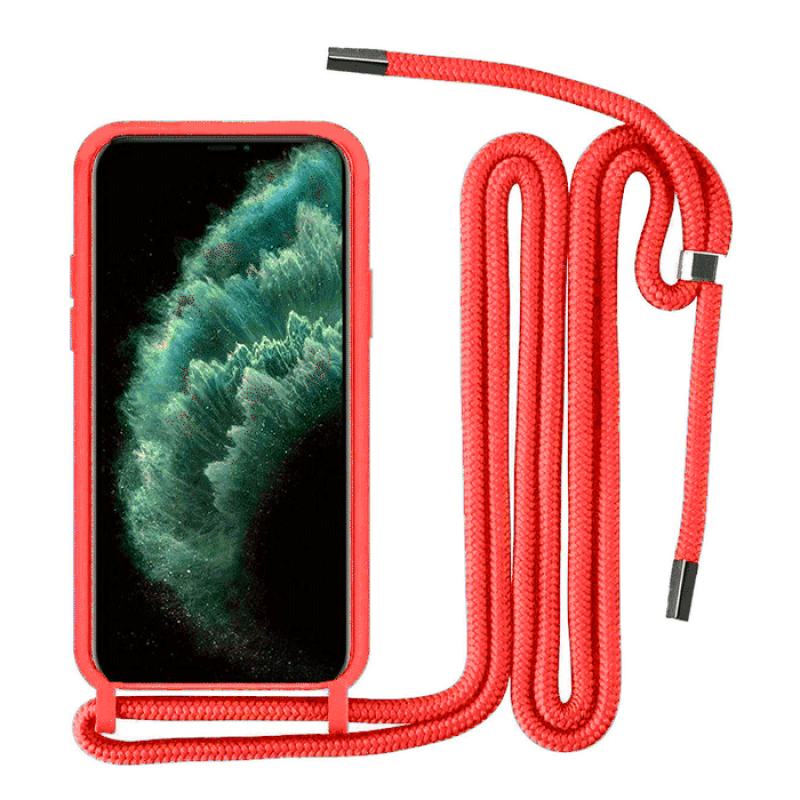 Θήκη Πλάτης Σιλικόνης με Λουράκι για Samsung Galaxy A16 - Χρώμα: Κόκκινο