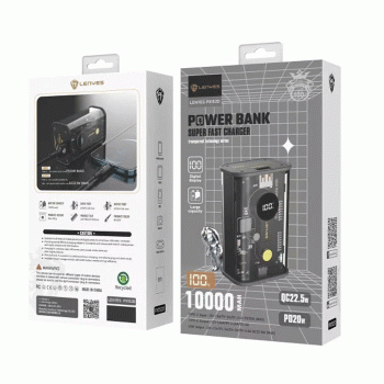 Lenyes PX152D Powerbank Fast Charging 10.000Mah 22.5W - Χρώμα: Μαύρο Lenyes PX152D Powerbank Fast Charging 10.000Mah 22.5W - Χρώμα: Μαύρο