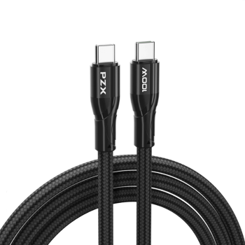 Pzx V187 New Design 2M E-MARK Nylon Cable 100W Fast Charging For Laptop - Χρώμα: Μαύρο Pzx V187 New Design 2M E-MARK Nylon Cable 100W Fast Charging For Laptop - Χρώμα: Μαύρο