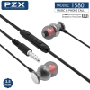PZX 1580 Ενσύρματα Earphone Ακουστικά με 3.5mm Jack 1.2m - Χρώμα: Μαύρο
