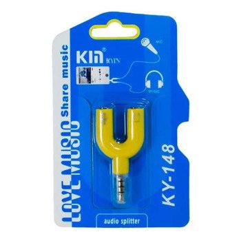 KIN KY-148 Αντάπτορας 3.5mm Male to Female Audio & Mic - Χρώμα: Κίτρινο KIN KY-148 Αντάπτορας 3.5mm Male to Female Audio & Mic - Χρώμα: Κίτρινο