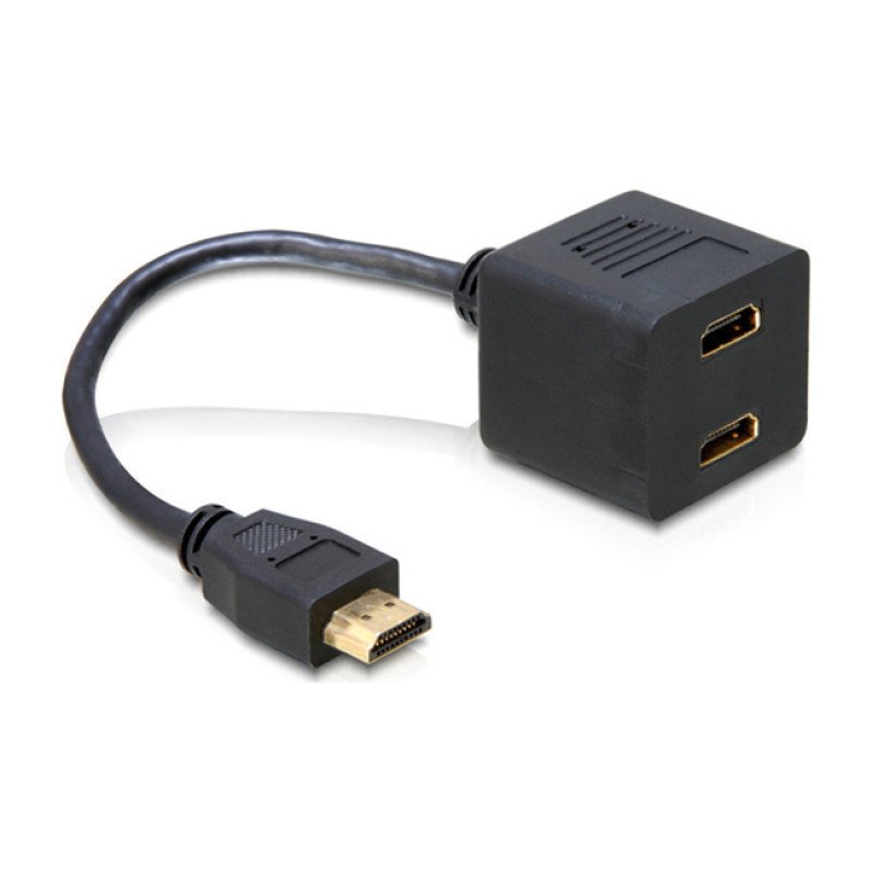 Μετατροπέας HDMI Male σε HDMI 2x Female - Χρώμα: Μαύρο
