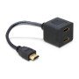 Μετατροπέας HDMI Male σε HDMI 2x Female - Χρώμα: Μαύρο