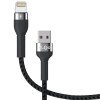 KLGO S-106 Καλώδιο Φόρτισης & Μεταφοράς Δεδομένων USB-A σε Lightning 2.4A 3m - Χρώμα: Μαύρο