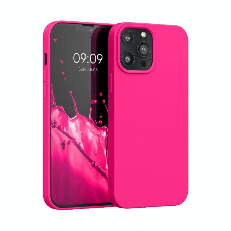 Θήκη Πλάτης Σιλικόνης Απλή για Apple i Phone 16 Pro - Χρώμα: Φούξια