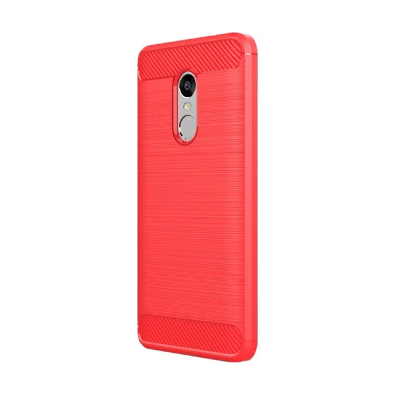 Θήκη Πλάτης Σιλικόνης Carbon για Xiaomi Redmi 5 Plus - Χρώμα: Κόκκινο
