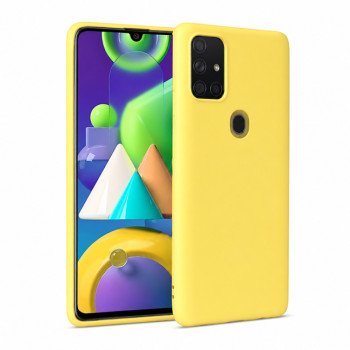 Θήκη Πλάτης Σιλικόνης Απλή για Samsung Galaxy A21 - Χρώμα: Κίτρινο