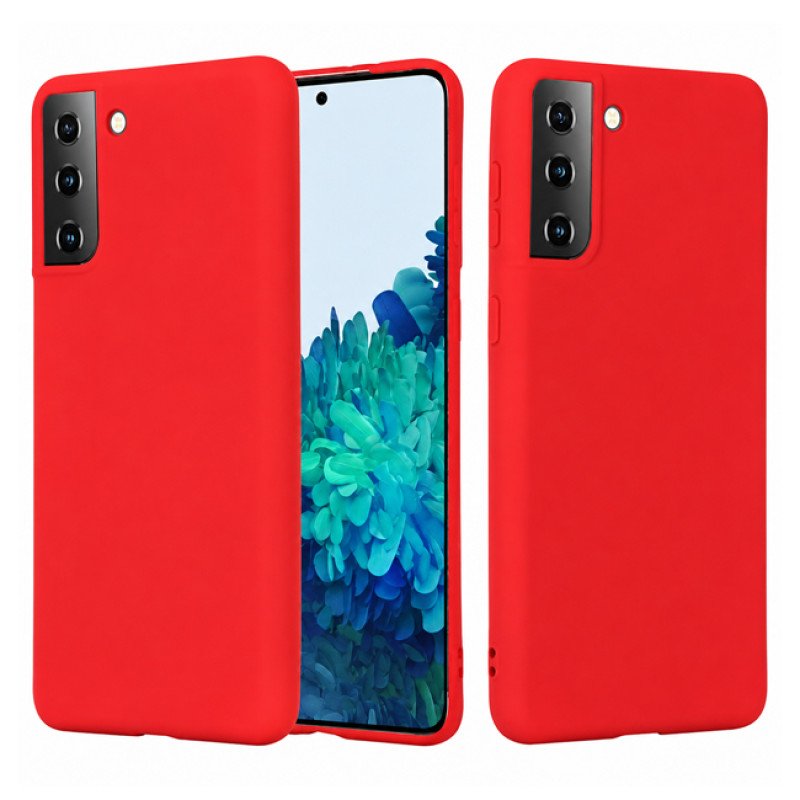 Θήκη Πλάτης Σιλικόνης Soft για Samsung Galaxy S21 Plus - Χρώμα: Κόκκινο