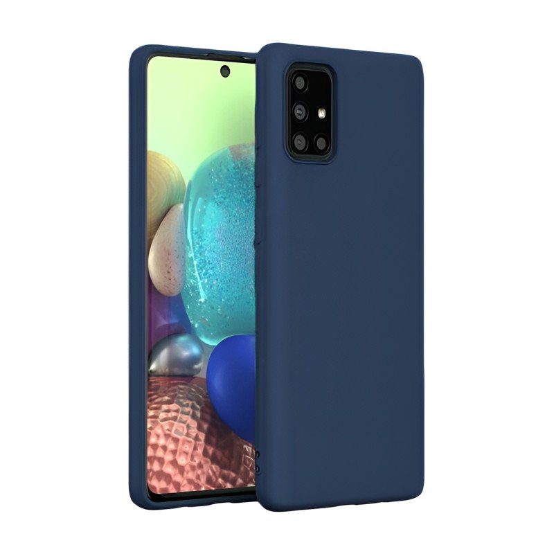 Θήκη Πλάτης Σιλικόνης Απλή για Samsung Galaxy M51 - Χρώμα: Σκούρο Μπλέ