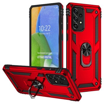 Σκληρή Θήκη Πλάτης Armor με Βάση Στήριξης για Samsung Galaxy A53 - Χρώμα: Κόκκινο