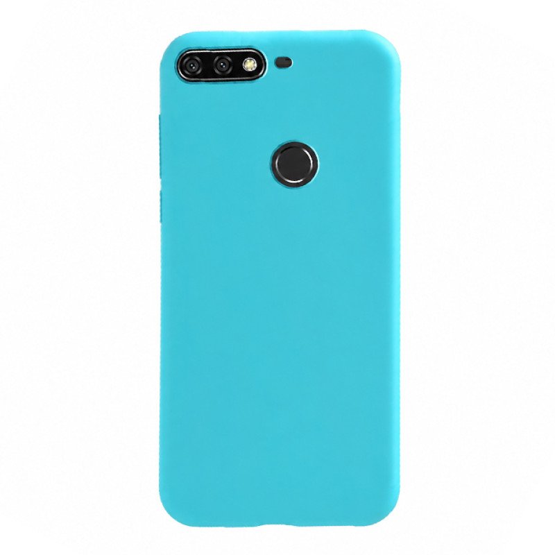 Θήκη Πλάτης Σιλικόνης Απλή για Huawei Y7 2018 - Χρώμα: Γαλάζιο