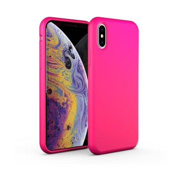 Θήκη Πλάτης Σιλικόνης Soft για Apple i Phone Xs Max - Χρώμα: Φούξια