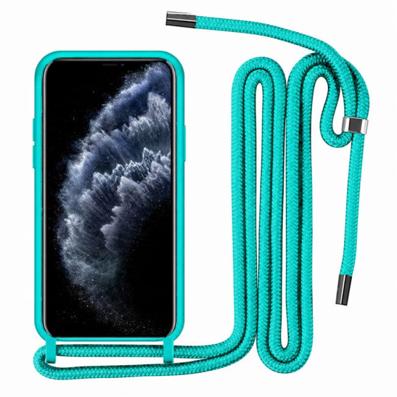 Θήκη Σιλικόνης Πλάτης με Λουράκι για Xiaomi Poco M5 - Χρώμα: Τιρκουάζ