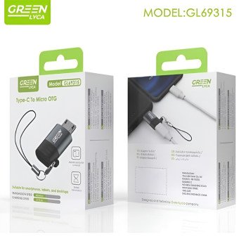 GREEN LYCA GL-69315 Αντάπτορας Type-C Female σε Micro USB Male - Χρώμα: Μαύρο / Γκρι GREEN LYCA GL-69315 Αντάπτορας Type-C Female σε Micro USB Male - Χρώμα: Μαύρο / Γκρι