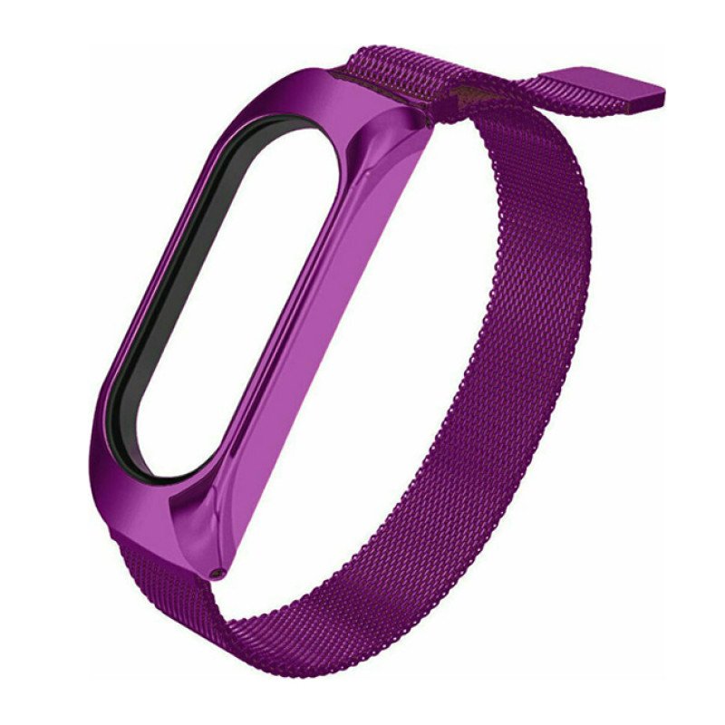 Μεταλλικό Λουράκι για Xiaomi Mi Band 3/Mi Smart Band 4 - Χρώμα: Μώβ