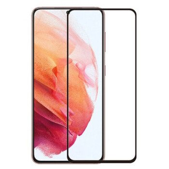 Full Cover Full Glue Τζαμάκι Προστασίας Οθόνης για Samsung Galaxy S21 - Χρώμα: Μαύρο