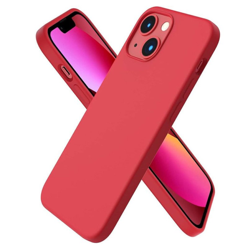 Θήκη Πλάτης Σιλικόνης Soft για Apple i Phone 13 Mini - Χρώμα: Κόκκινο